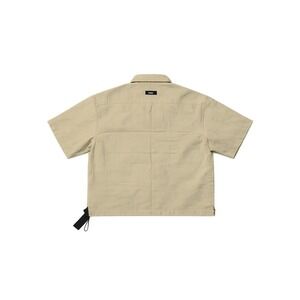 ANANKE Mens Short Sleeve Utility Camp Collar Shirt Tan Beige Boxy Fit Size M NWT